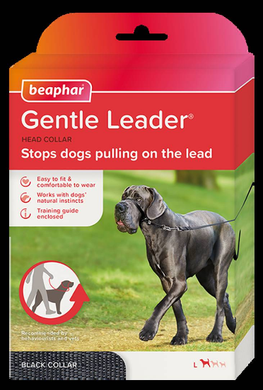 Beaphar Gentle Leader - Повод срещу дърпане за кучета от едри породи, черен